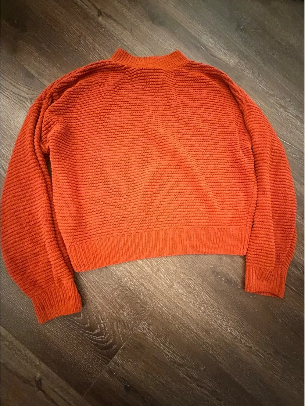 Hollister Burnt Orange Mock Neck Crop Sweater Size Small Cozy Knit